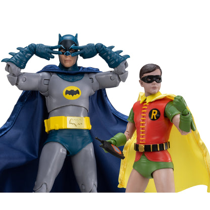 Batman & Robin 1966 DC Multiverse 7-Inch Two-Pack — Figure Detail Close-Up with Radio Accessory