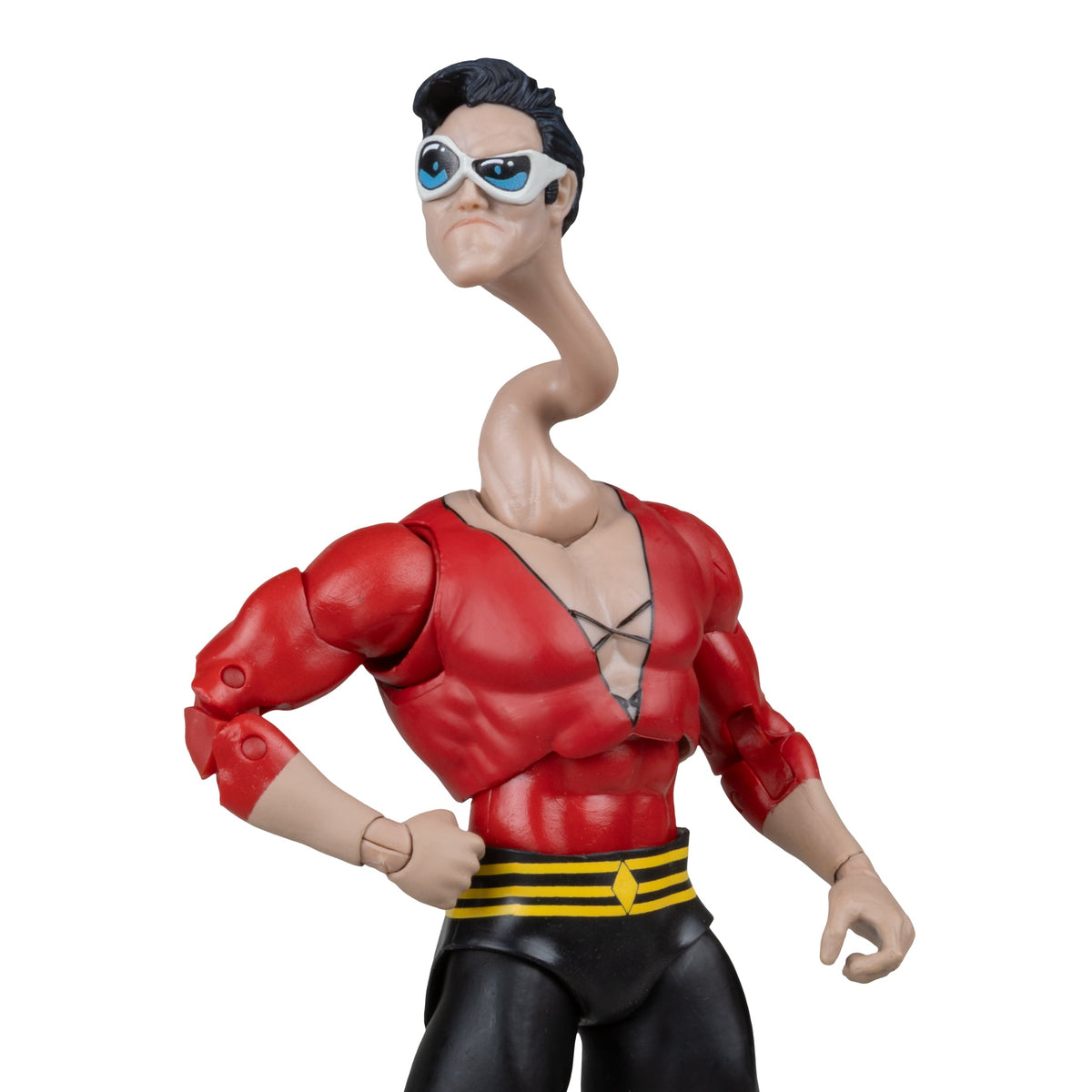 Plastic Man DC Multiverse 7-Inch Figure — Figure Detail Close-Up of Stretched Neck and Torso