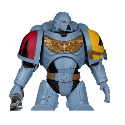 Space Wolves Grey Hunter Warhammer 40K 7-Inch Figure — Figure Detail Close-Up of Gold Chest Crest