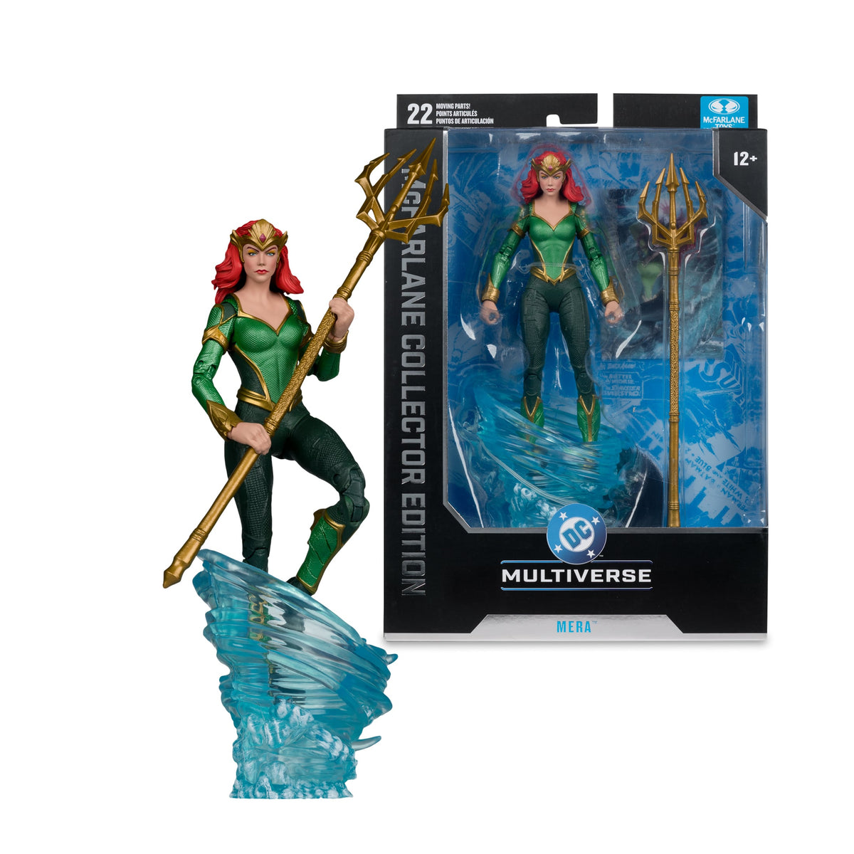 Mera DC Multiverse Collector Edition 7-Inch Figure — Figure and Package Side by Side