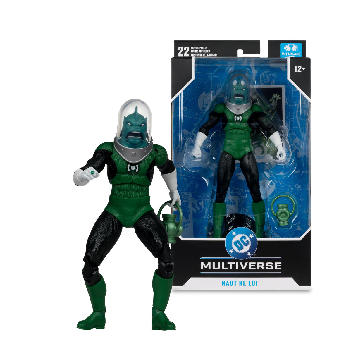 Naut Ke Loi DC Multiverse 7-Inch Figure — Figure Beside Retail Package Box Front
