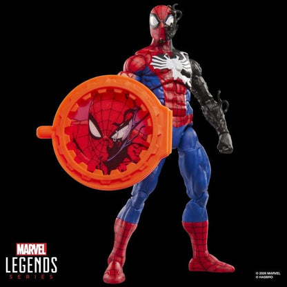 Spider-Man Alien Costume Marvel Legends 6-Inch Figure — Accessories Included Spider-Man Face Shield Back View