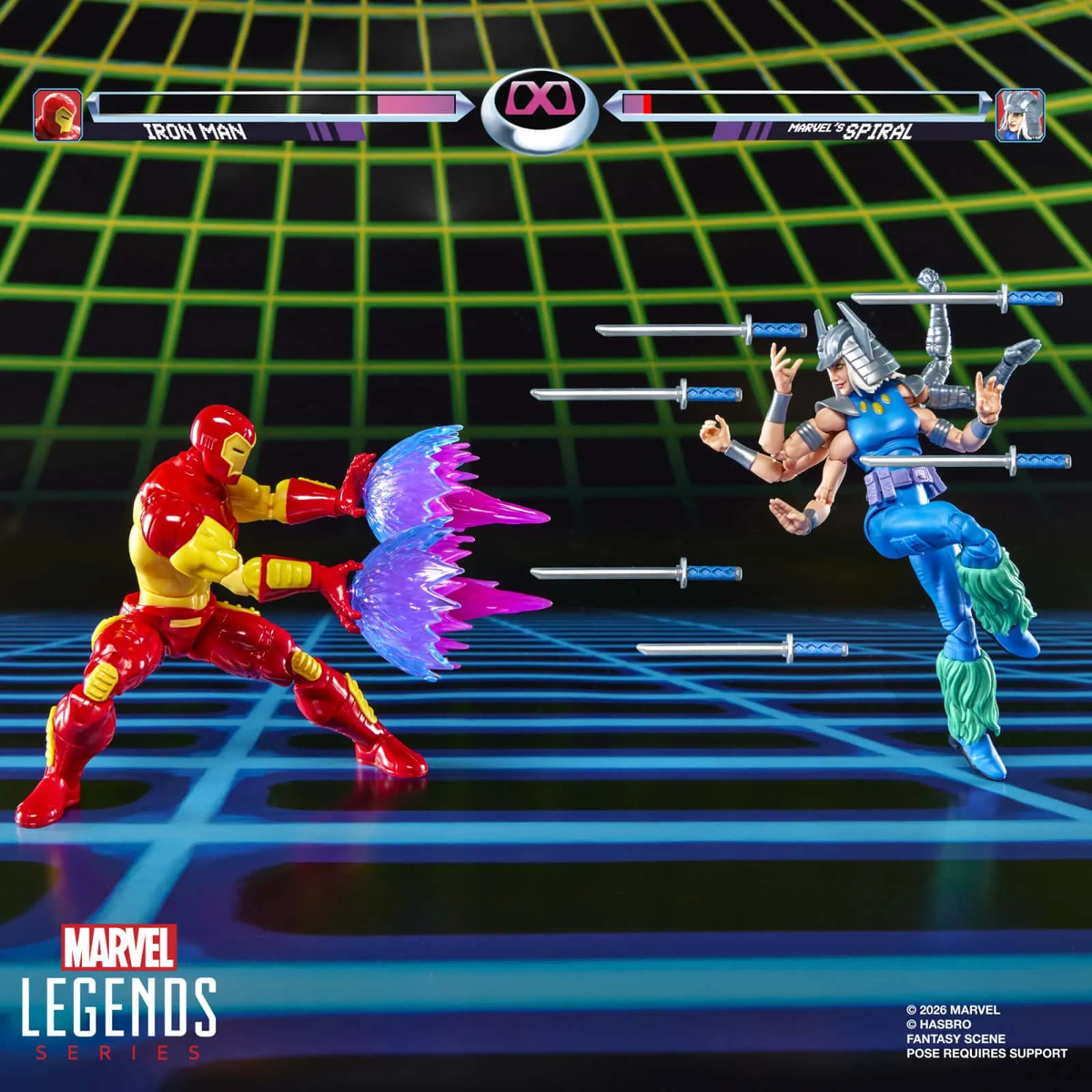 Iron Man & Spiral Marvel Legends Two-Pack — Arcade Fighter Blast Effects Scene