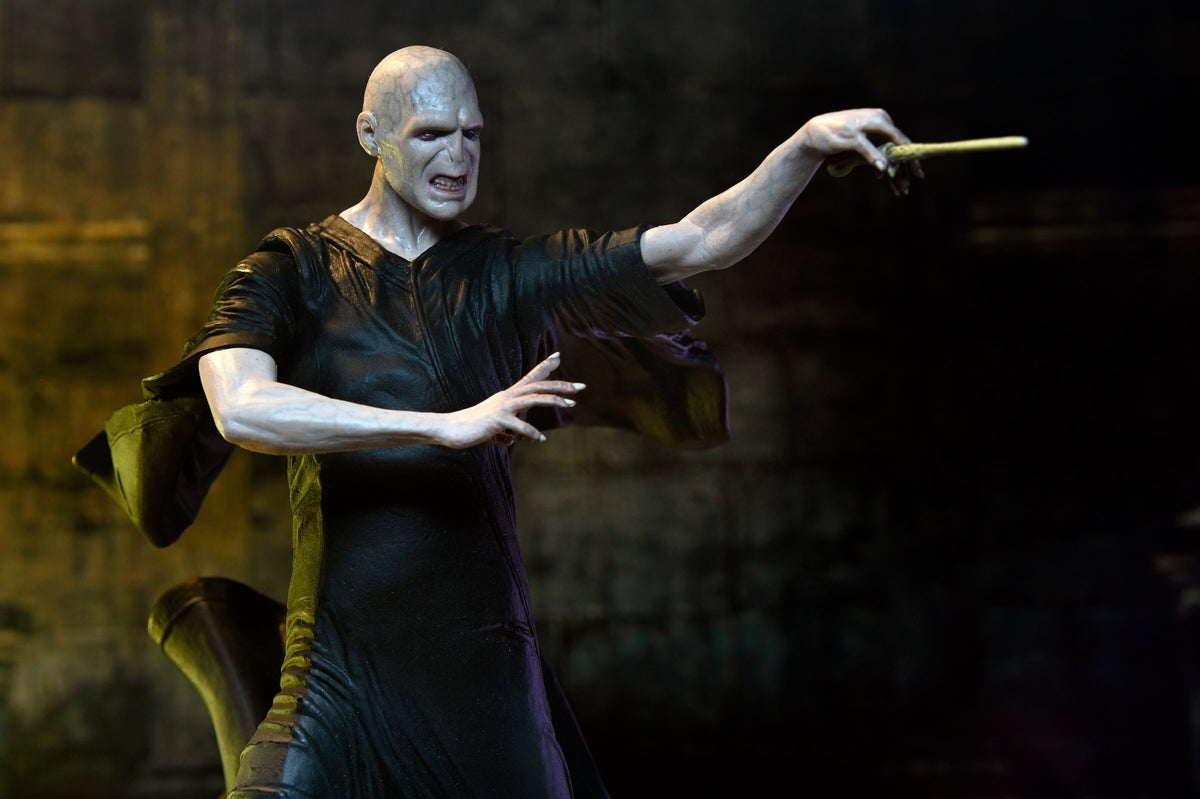 Lord Voldemort Harry Potter Legacy Collection 7-Inch Figure — Front View Arms Spread Wand Pointing