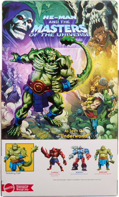 Whiplash Masters of the Universe Origins 5.5-Inch Deluxe Figure — Package Back with Cartoon Art and Related Figures