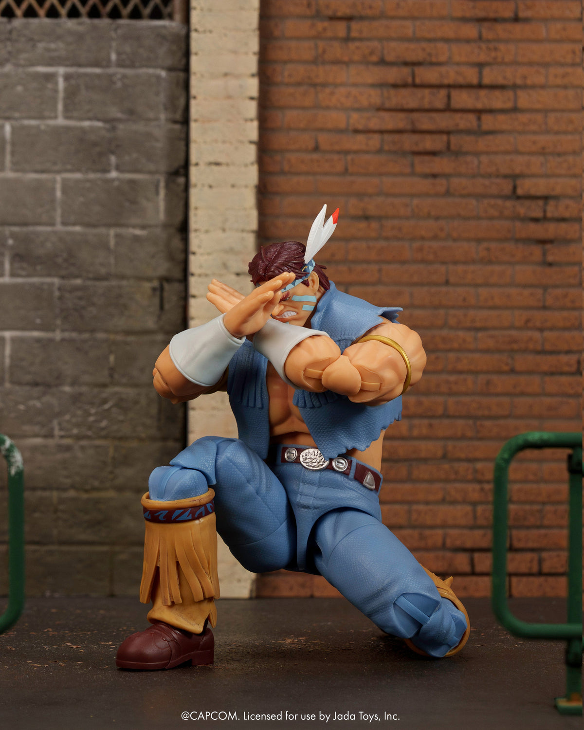 T. Hawk Ultra Street Fighter II 6-Inch Action Figure — Articulation Pose in Low Defensive Crouch