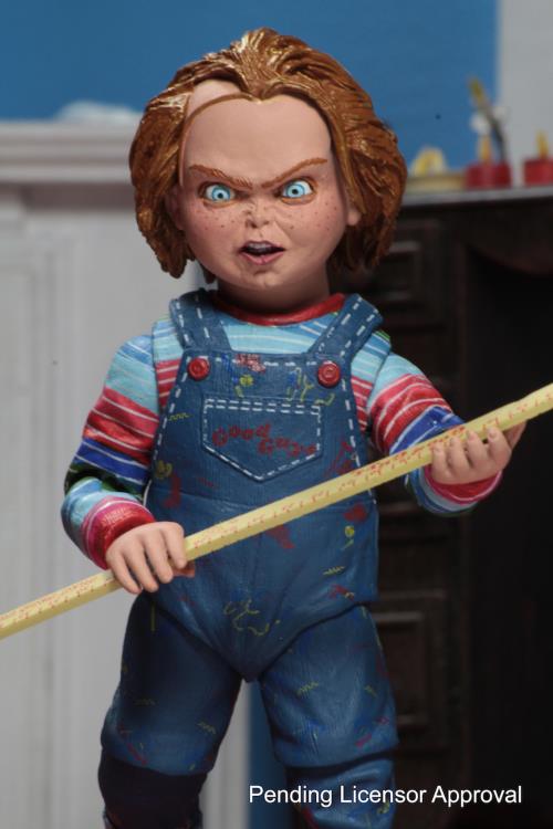 Chucky Child's Play Ultimate 4-Inch Figure — Angry Head Sculpt Holding Yardstick Figure Detail