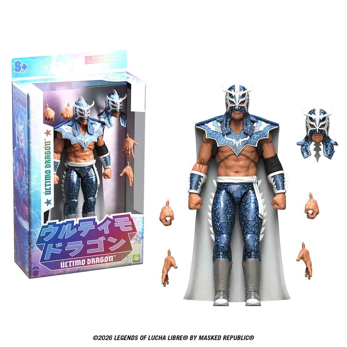 Ultimo Dragon Legends of Lucha Libre 6-Inch Figure — Package Front with Figure and Accessories Display