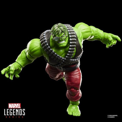 Professor Hulk Marvel Legends 6-Inch Deluxe Figure — Articulation Pose Diving Lunge with Glasses and Bandolier Detail