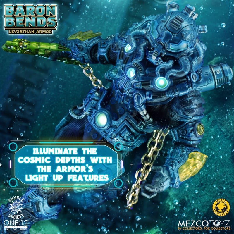 Baron Bends Leviathan Armor One:12 Collective Figure — Light-Up Armor Illuminated Chest and Forearm Gauntlets Close-Up