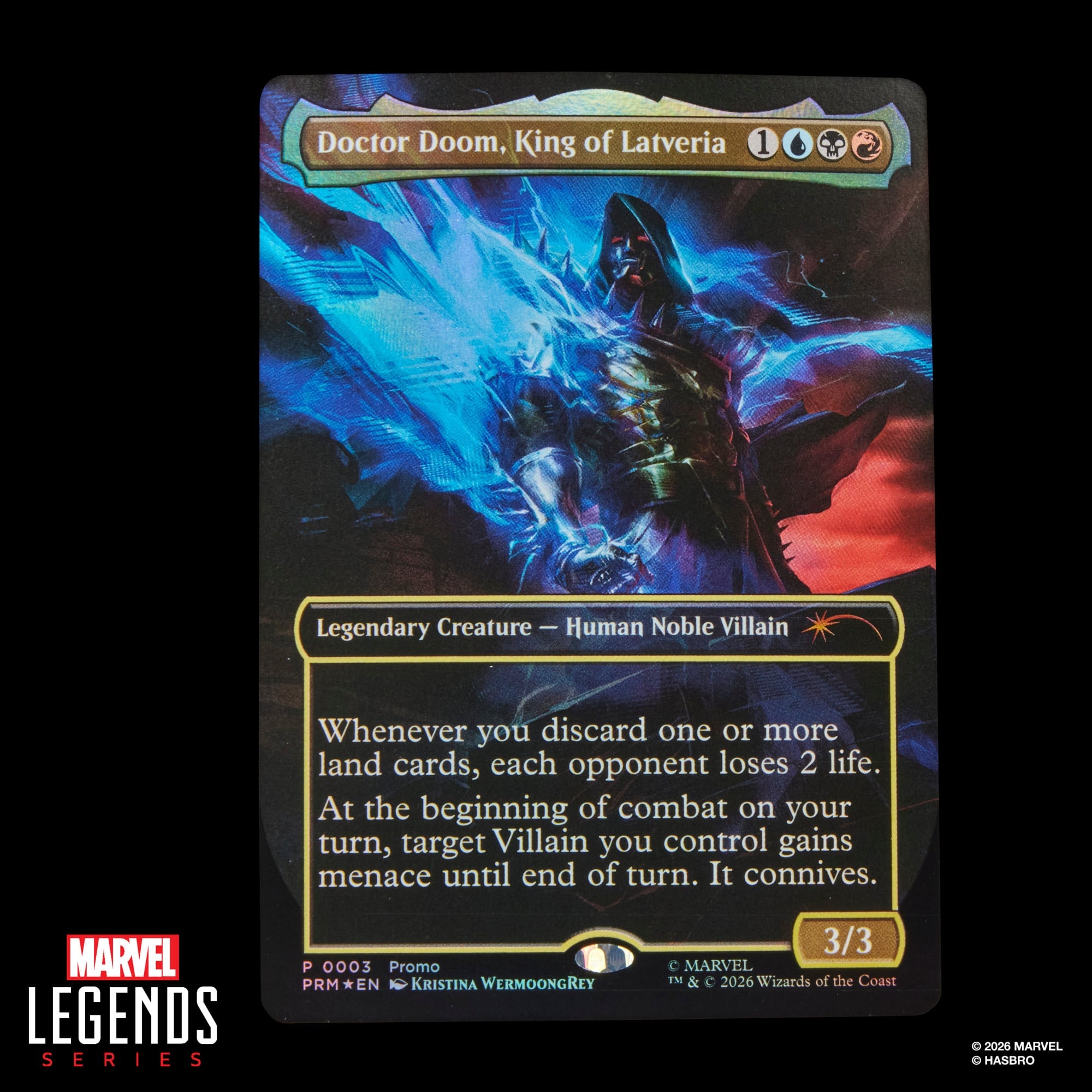 Doctor Doom King of Latveria Magic The Gathering Exclusive Foil Promo Card — Card Front Detail