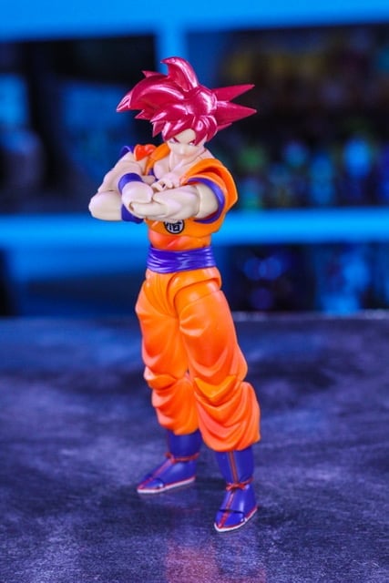 Super Saiyan God Goku S.H.Figuarts 5.5-Inch Figure — Out of Box Arms Crossed Display Pose