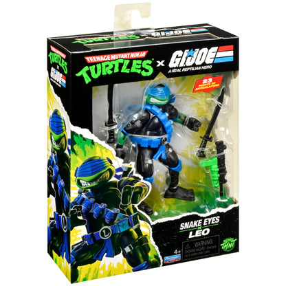 Leonardo as Snake Eyes TMNT x GI Joe 4.5-Inch Figure — Box Side View