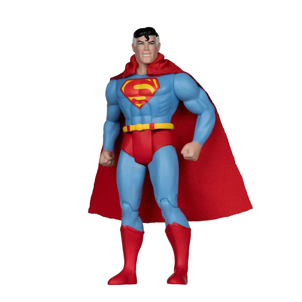 Superman JSA DC Super Powers 4.5-Inch Figure — Front View Out of Box with Fabric Cape