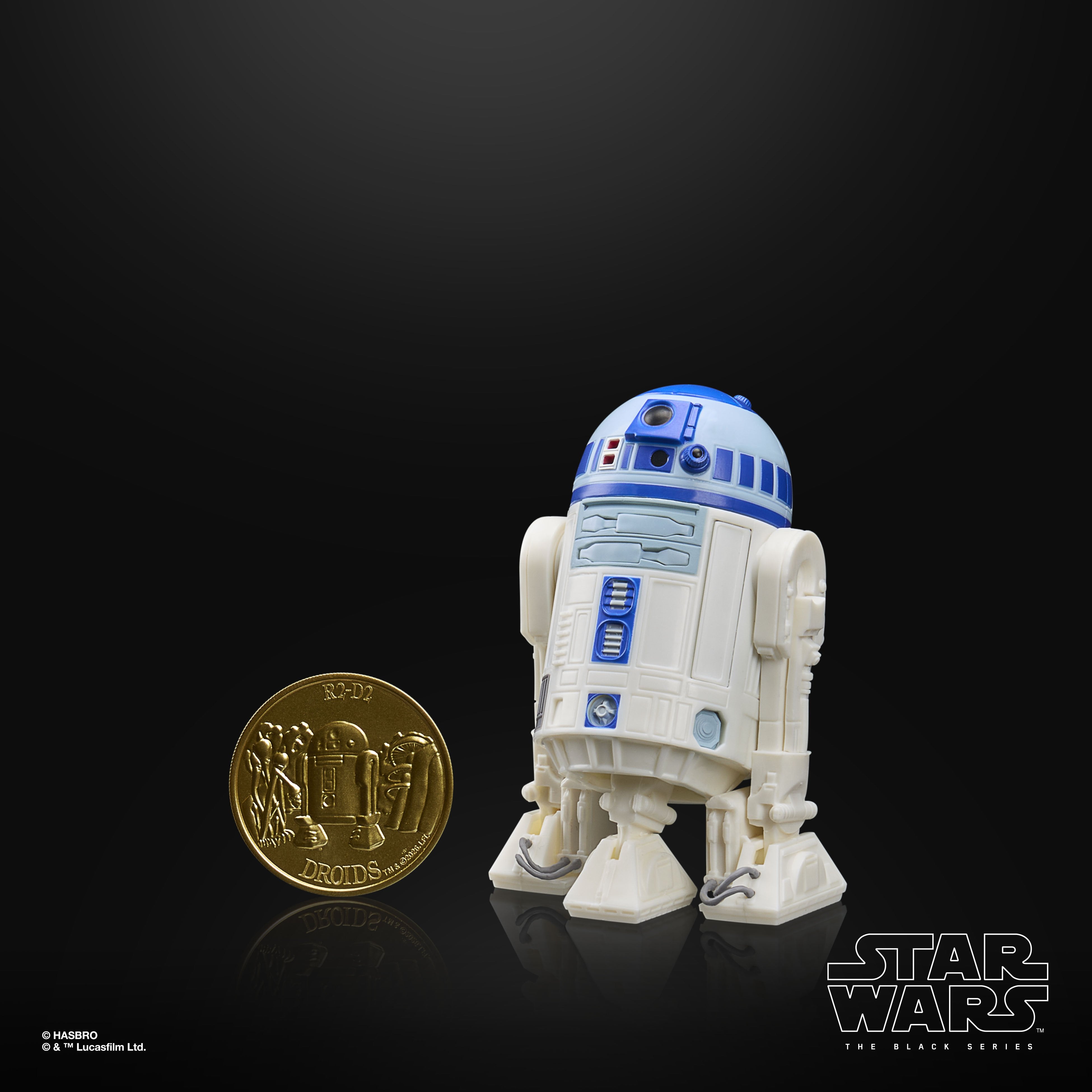 R2-D2 Droids Black Series 6-Inch Figure — Collector Coin Front Showing R2-D2 Droids Artwork