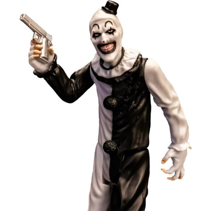 Art the Clown Terrifier 5-Inch Blood Bath Figure — Figure Detail Pistol Raised Close-Up