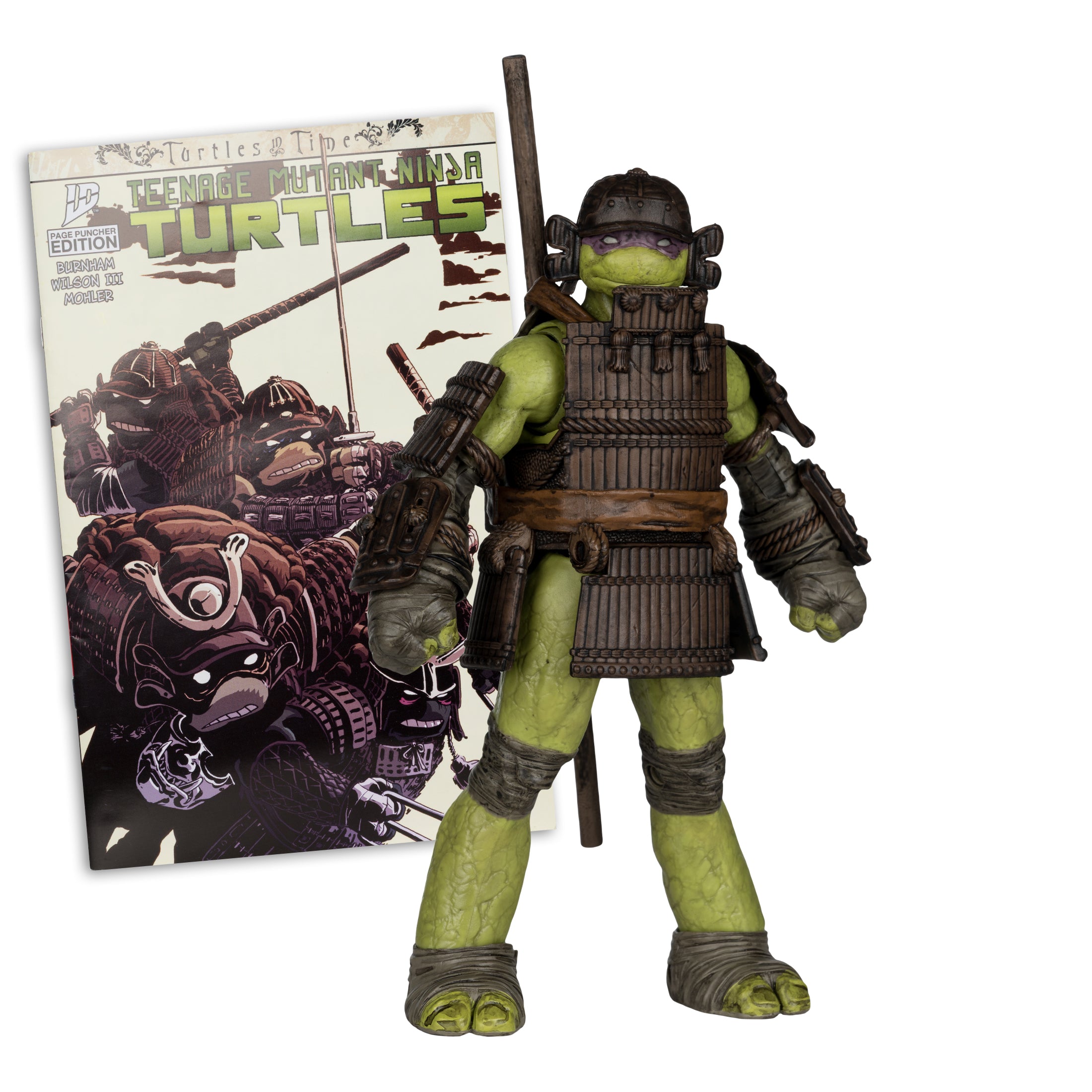 Donatello TMNT Page Punchers 5-Inch Figure — Side View with Turtles in Time Comic