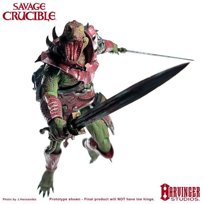 Veteris Rapax Savage Crucible 6-Inch Figure — Leaping Sword Strike Side View