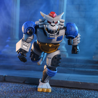 Robo Rahzar TMNT 1987 7-Inch Figure — Articulation Pose Running Stance with Microchip Snack