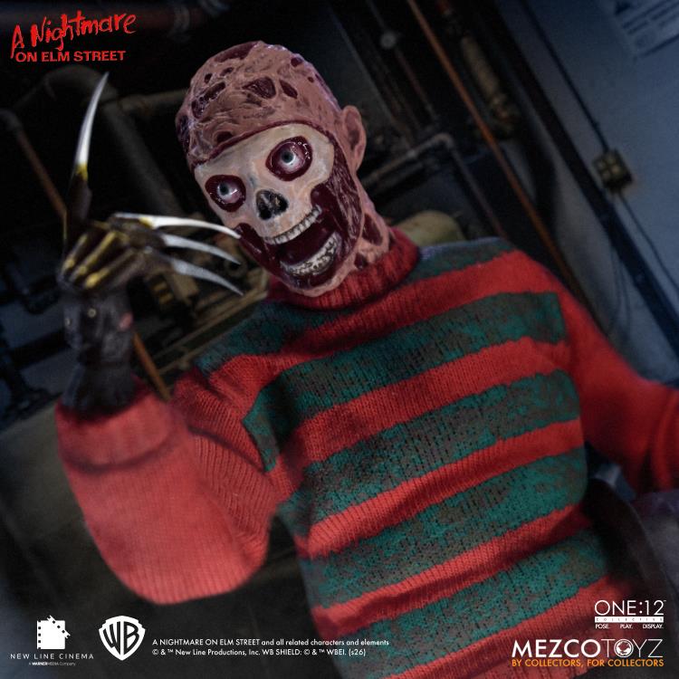 Freddy Krueger One:12 Collective 6-Inch Figure — Skull Faceplate Head Portrait Close-Up