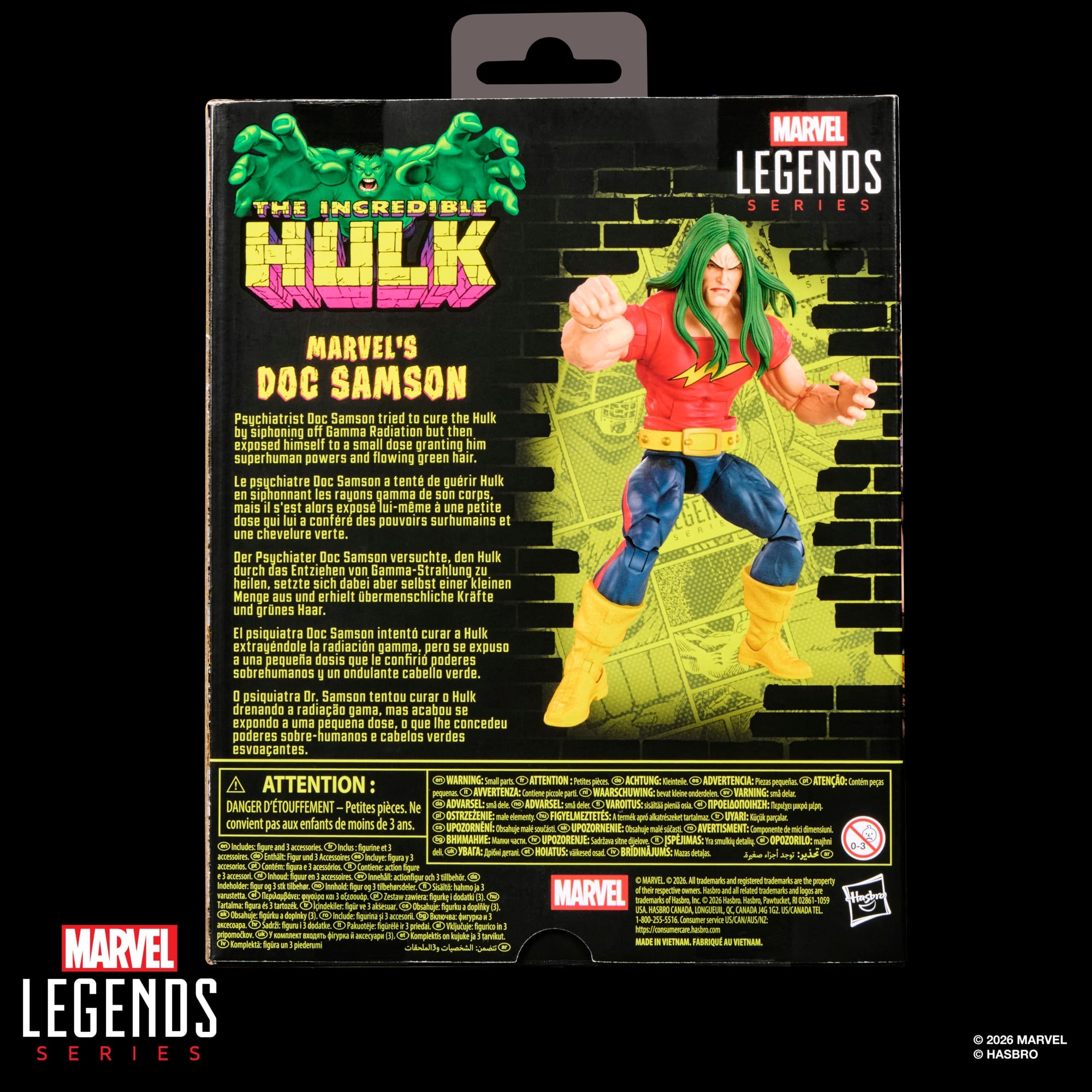 Doc Samson Marvel Legends 6-Inch Figure — Package Back Detail