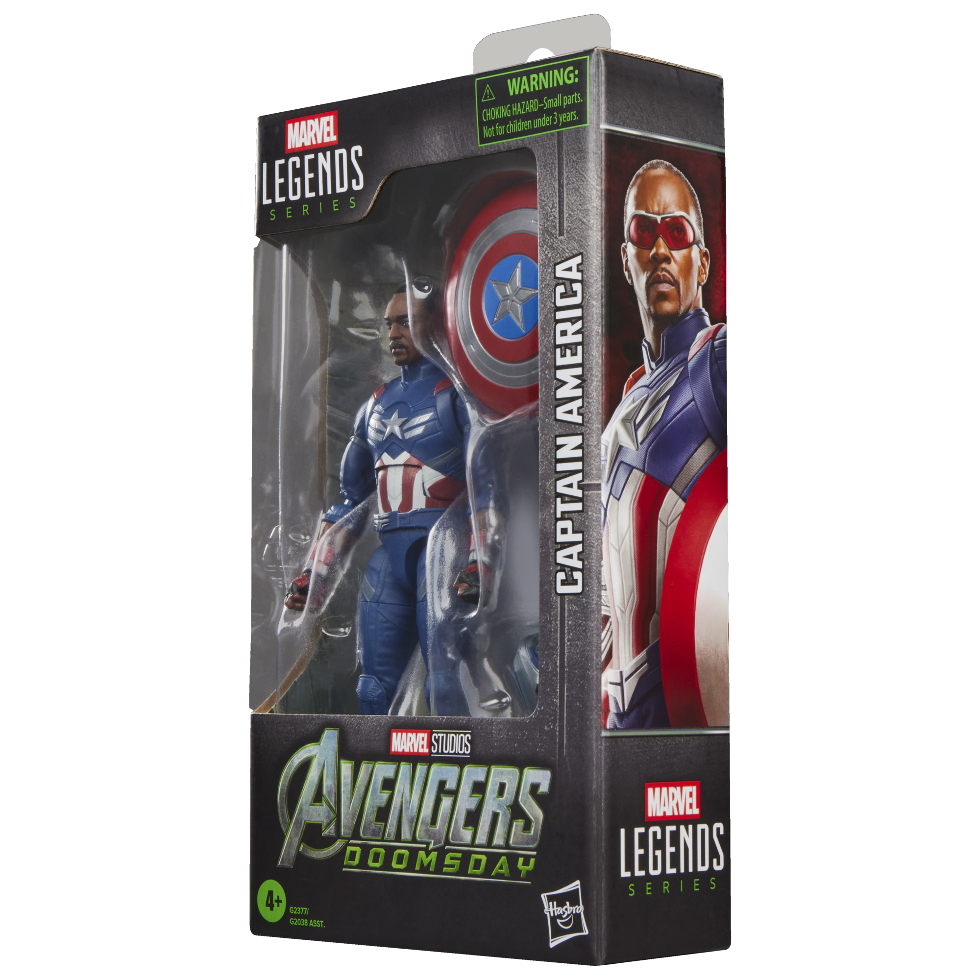 Captain America Sam Wilson Marvel Legends 6-Inch Figure — Package Side View with Character Art