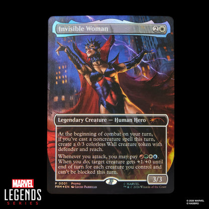 Malice Sue Storm Marvel Legends 6-Inch Figure — MTG Invisible Woman Foil Promo Card Close-Up