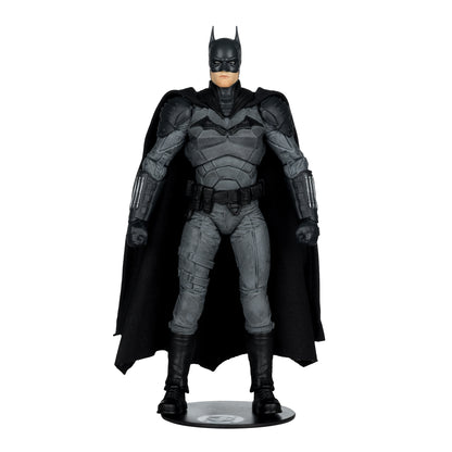 Batman 2022 DC Multiverse 7-Inch Deluxe Theatrical Edition Figure — Front View on Figure Base