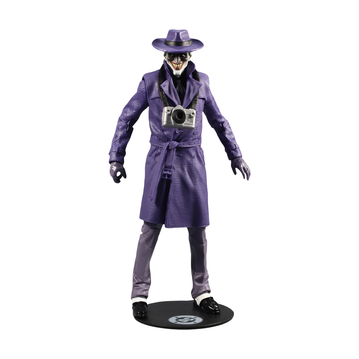 Joker The Comedian DC Multiverse 7-Inch Figure — Front View on DC Logo Display Base