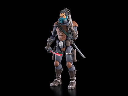 Kyojii Rune Cosmic Legions 6-Inch Figure — Side View with Gas Mask Head Holding Pistol and Normal Blade