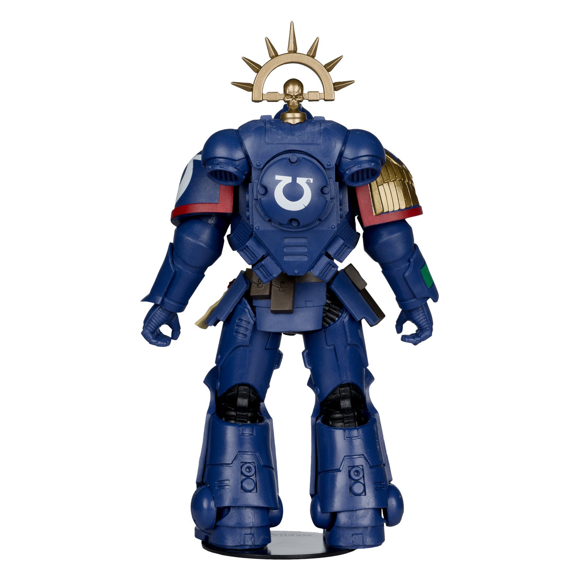 Ultramarines 3rd Company Lieutenant Warhammer 40K 7-Inch Figure — Back View Showing Power Armour Detail and Ultramarines Symbol