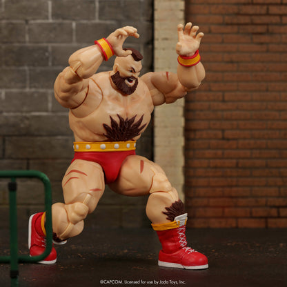 Zangief Ultra Street Fighter II 6-Inch Action Figure — Articulation Pose in Low Crouching Attack Stance