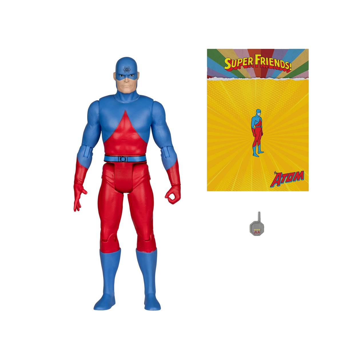 The Atom DC Retro Super Friends 6-Inch Figure — Contents Display with Art Card and JLA Radio