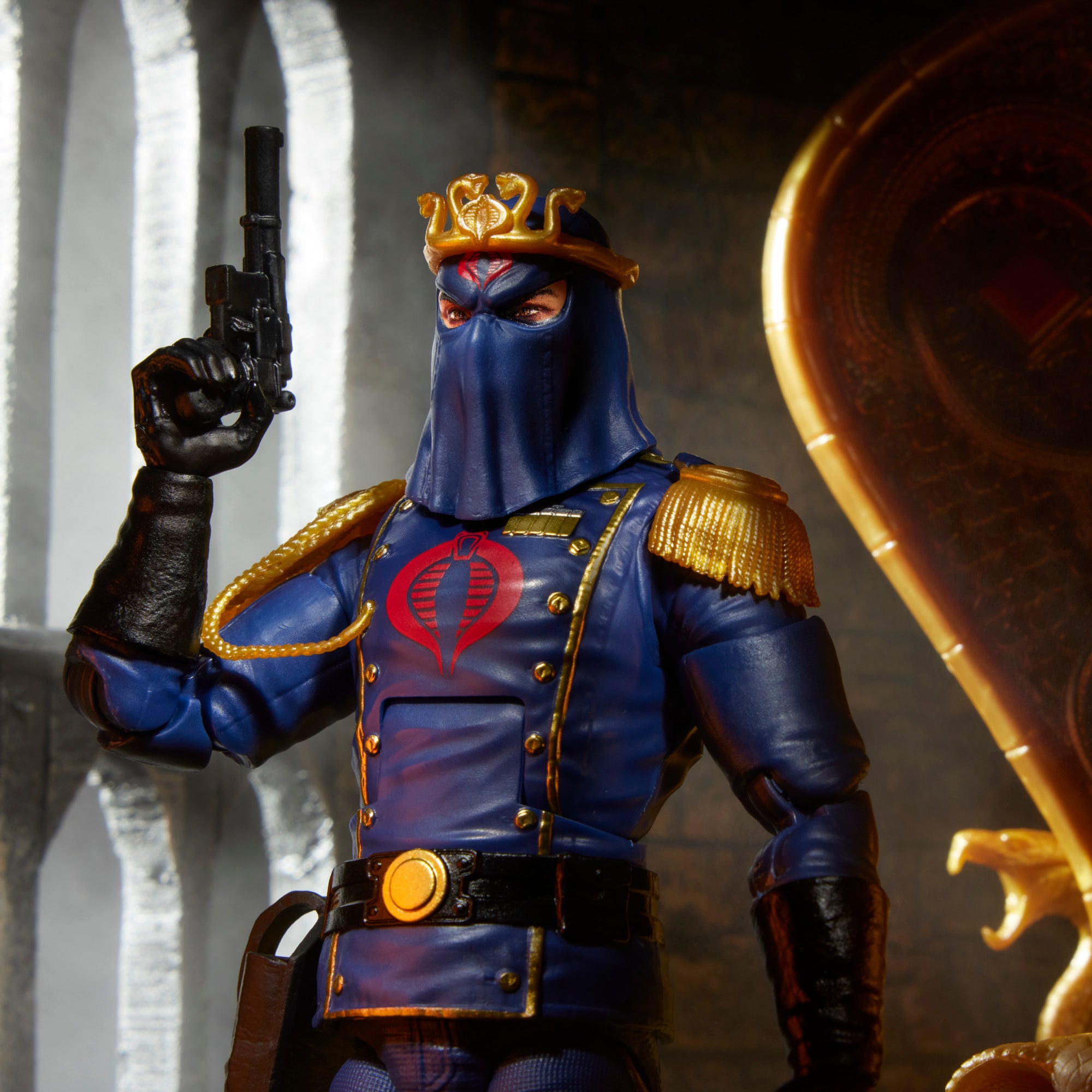 Cobra Commander Classified Series 6-Inch Figure — Figure Detail Close-Up Crown and Pistol Upper Body