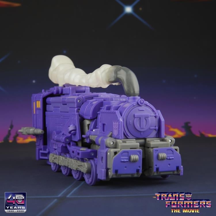 Astrotrain Studio Series 86 Leader Figure — Train Mode Right Side View Smoke Effect Attached