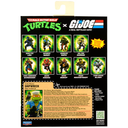 Michelangelo as Shipwreck TMNT x GI Joe 4.5-Inch Figure — Box Back with Full Wave Character Lineup