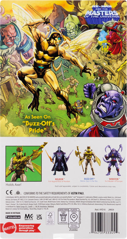 Buzz-Off Masters of the Universe Origins 5.5-Inch Figure — Card Back with Buzz-Off's Pride Art
