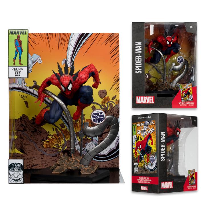Spider-Man Marvel Tales #223 McFarlane 1/6 Scale Figure — Retail Packaging Front and Back with Window Box