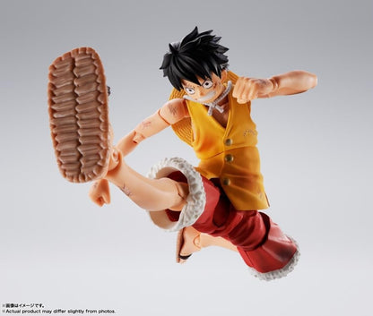 Monkey D. Luffy S.H.Figuarts 5.7-Inch Figure — Aerial Kick Pose Figure Detail