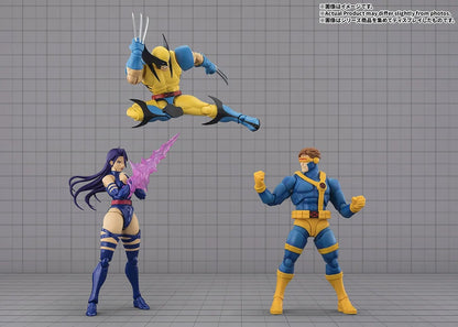 Psylocke Gamerverse S.H.Figuarts 6-Inch Figure — Series Display with Wolverine and Cyclops