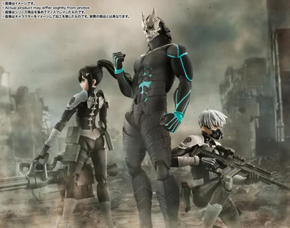 Reno Ichikawa S.H.Figuarts Kaiju No. 8 Figure — Series Display with Kaiju No. 8 and Mina Ashiro Figures