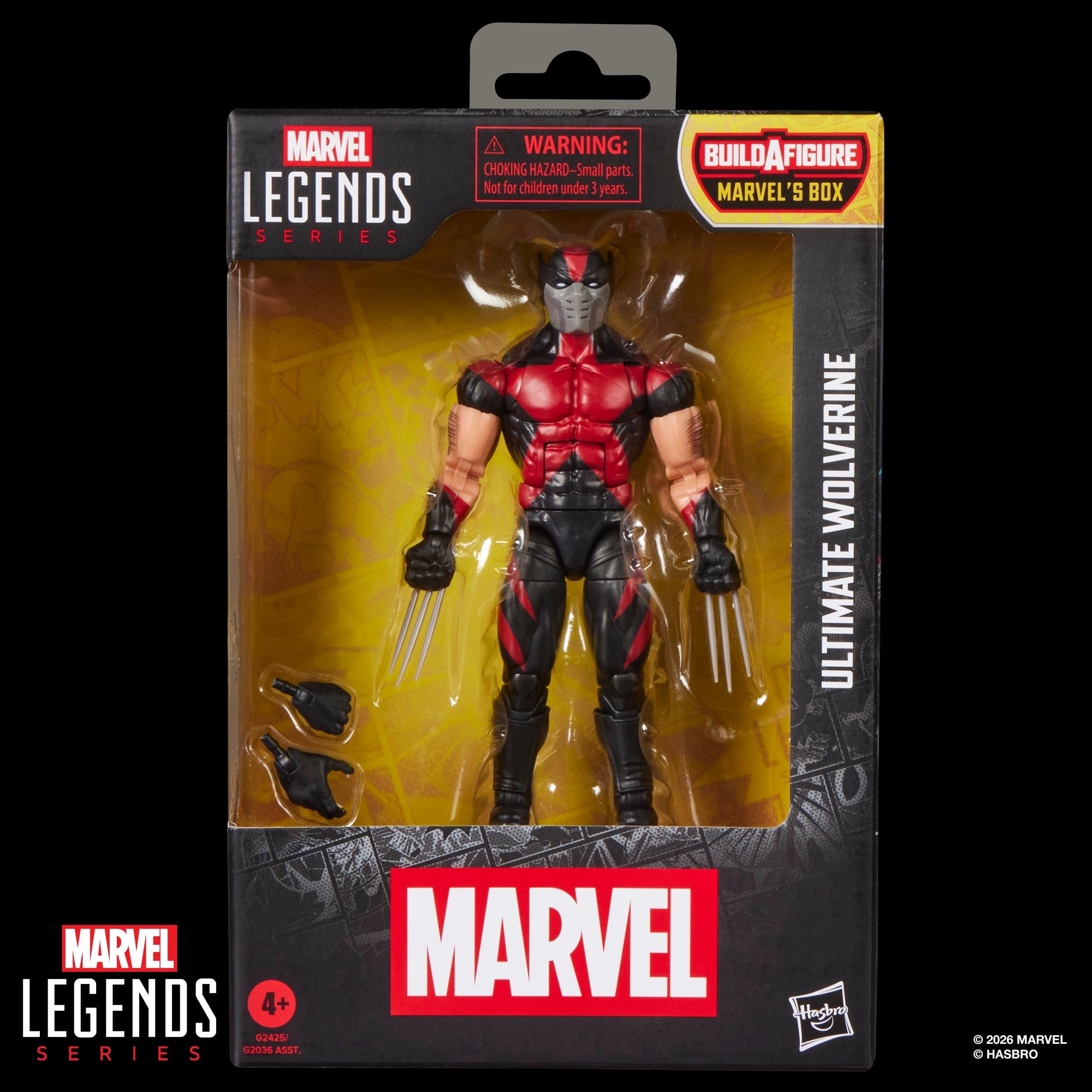 Ultimate Wolverine Marvel Legends 6-Inch Figure — Package Front Showing Marvel's Box Build-A-Figure Callout