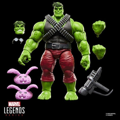 Professor Hulk Marvel Legends 6-Inch Deluxe Figure — Accessories Included Layout Showing All Seven Accessories