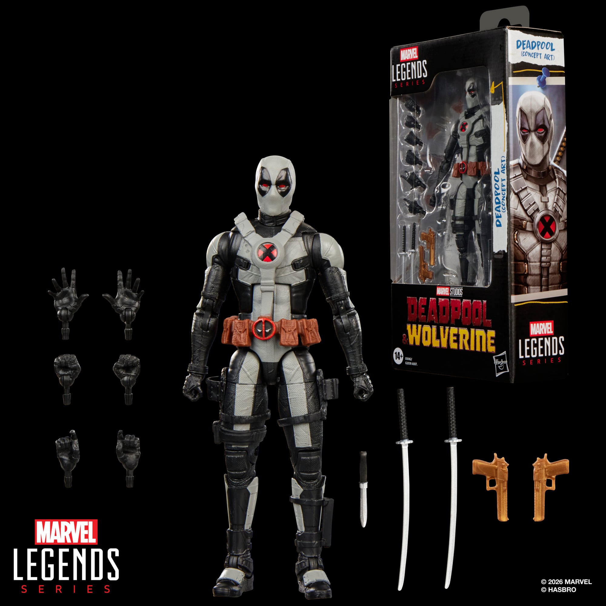 Deadpool Concept Art Marvel Legends 6-Inch Figure — Contents Display with Packaging Box