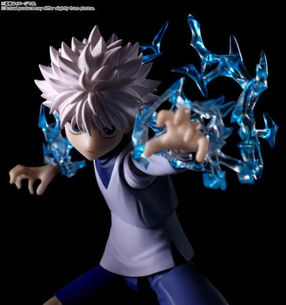 Killua Hunter x Hunter S.H.Figuarts 5.5-Inch Figure — Electric Nen Effect Part Detail Dark Background