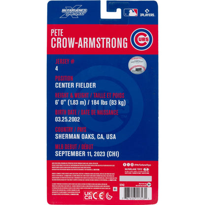 Pete Crow-Armstrong MLB SportsPicks 6-Inch Figure — Package Back with Player Stats Detail