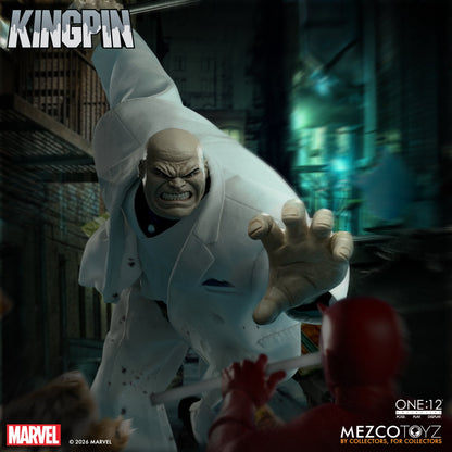 Kingpin Marvel One:12 Collective 6-Inch Figure — Charging Reach Pose in Alley Scene