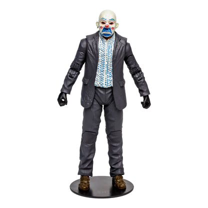 Joker Dark Knight DC Multiverse 7-Inch Figure — Clown Mask Head Front View on Figure Base