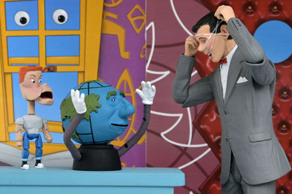 Pee-Wee Herman NECA Ultimate 7-Inch Figure — Alternate Head Swap Close-Up with Randy and Globey