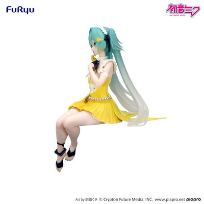 Hatsune Miku Canary Bird Noodle Stopper Figure — Side View Showing Skirt and Sandal Detail